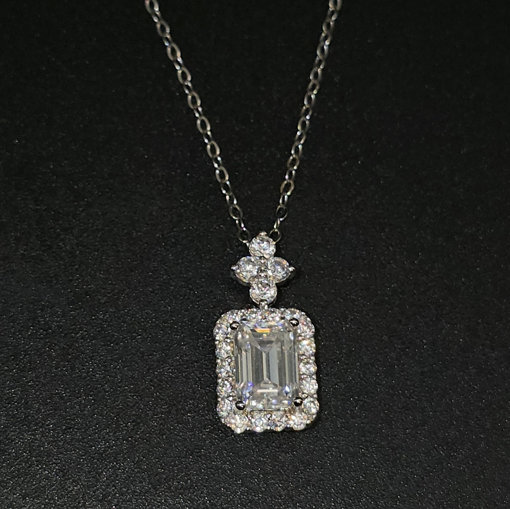 2ctw Moissanite Silver Pendant Necklace